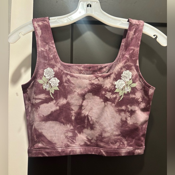 Purusha People Frozen Garden Square Top Tank Mauve Plum Flower Bra Medium NEW - Picture 7 of 12